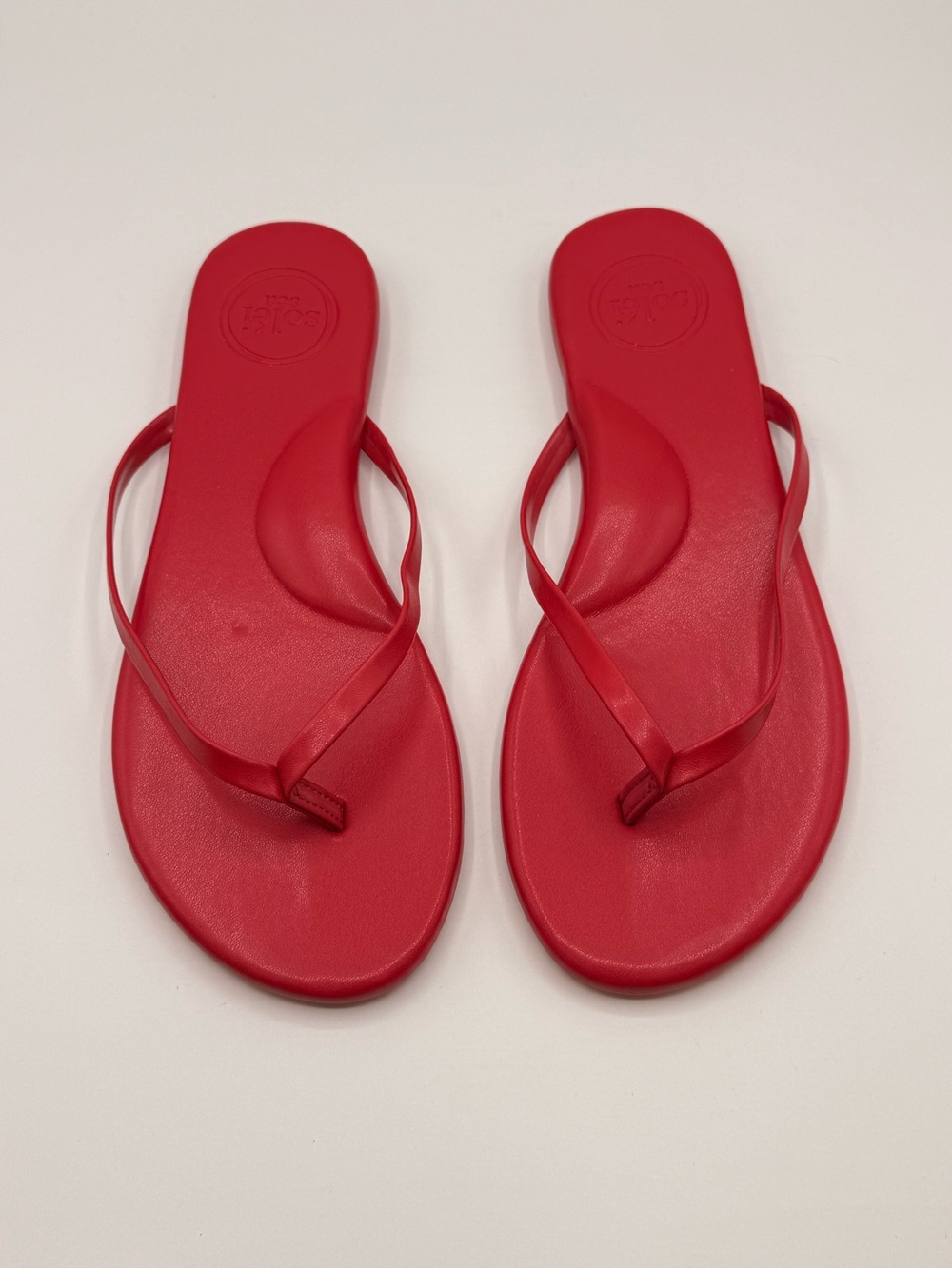 Women’s Slim Red Flip-Flop Sandals with Padded Footbed